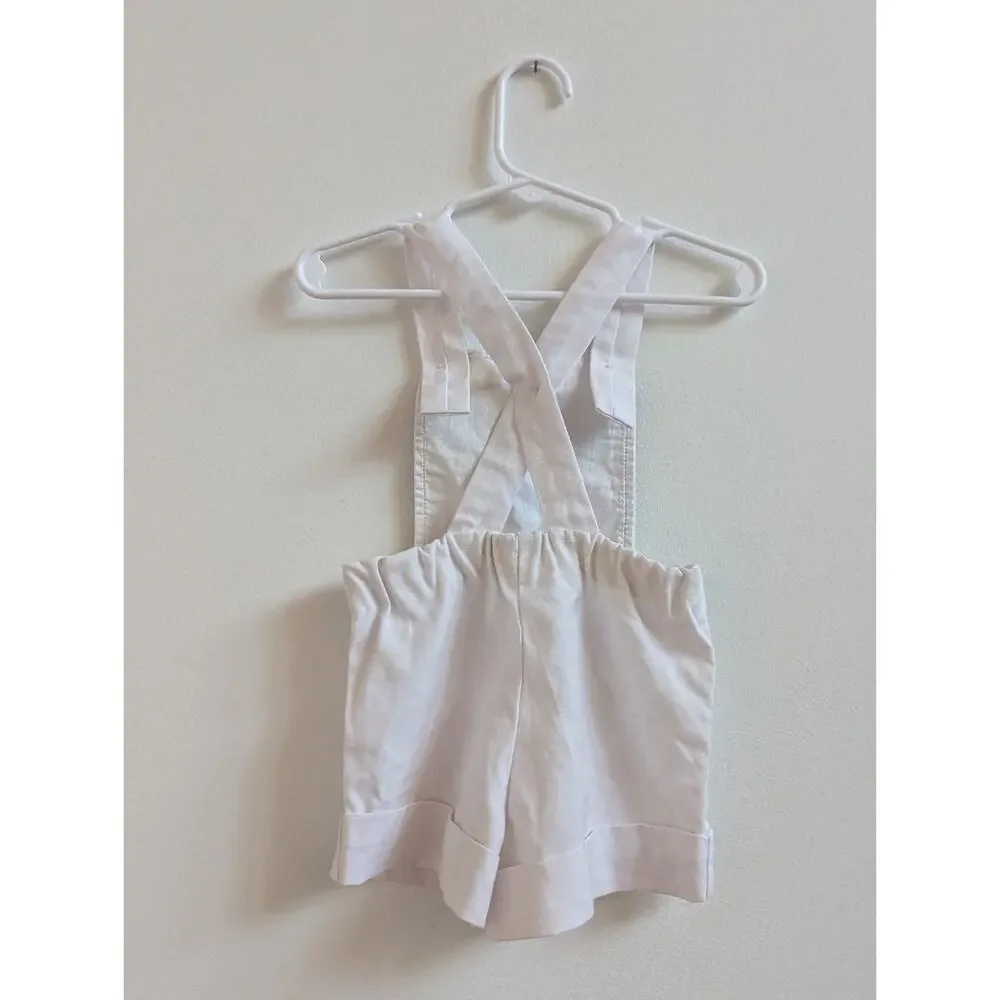 Vtg Ruth of Carolina Shortalls 12-18m White Nautical